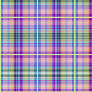 Pastel Rainbow Tartan - pink, violet, turquoise, mint