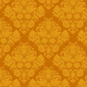 COVID daMASK in Gold, Light on Dark, Medium