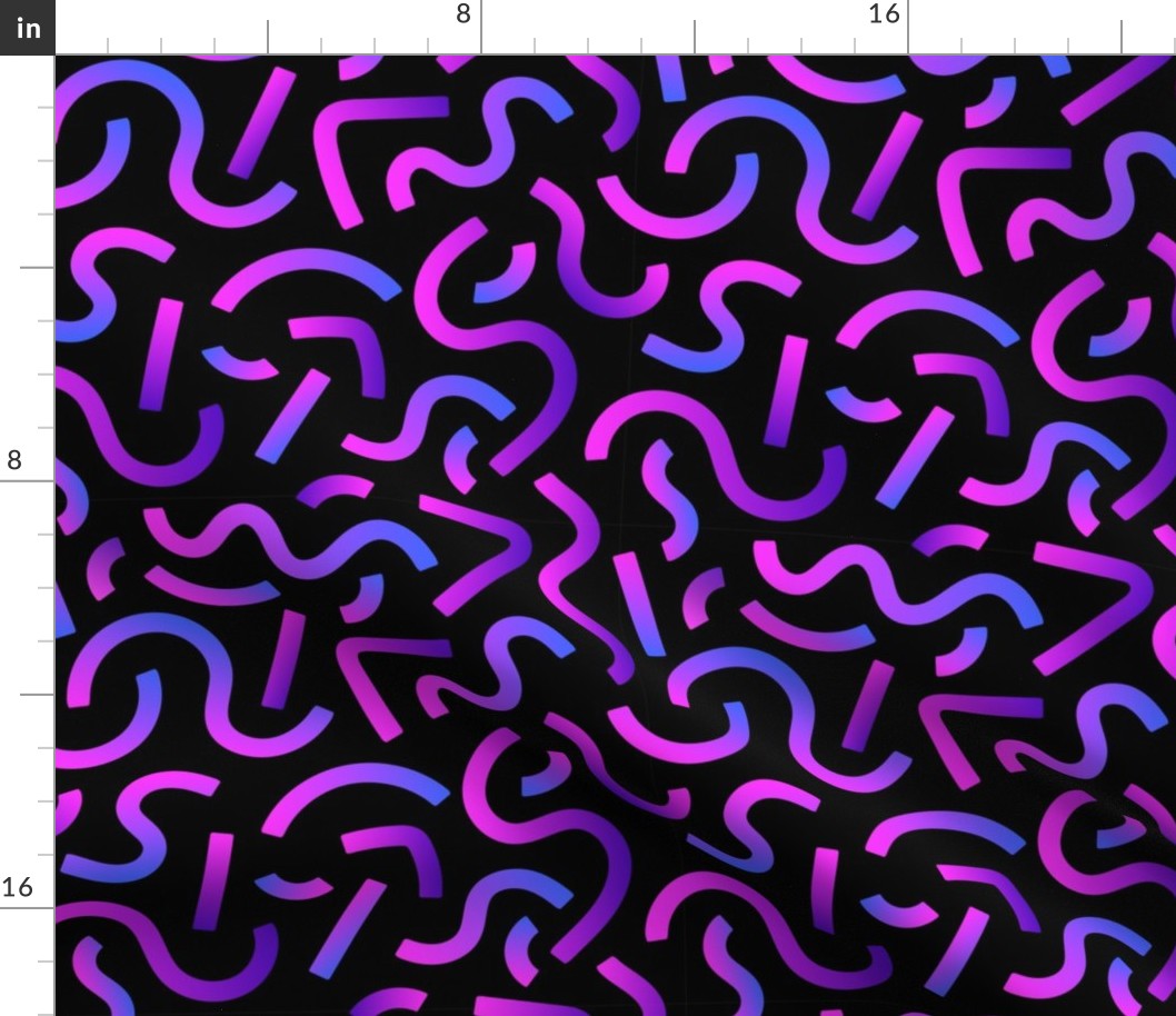 Abstract Neon geometry blue magenta purple  pink gradient on black y2k 90s,S