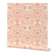 love heart ❤️ damask - peach - medium