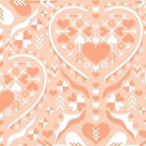 love heart ❤️ damask - peach - medium