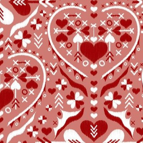 love heart ❤️ damask - ruby - medium