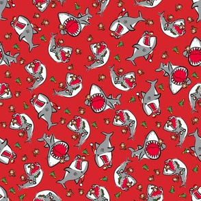 Christmas Shark Red - small