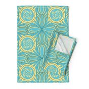 yellow coins turquoise mint Neo Art Deco trending table runner tablecloth napkin placemat dining pillow duvet cover throw blanket curtain drape upholstery cushion duvet cover clothing shirt wallpaper fabric living home decor 