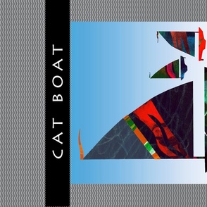 sailboat tea towel nautical sailboat catboat