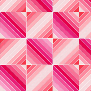 Folded Diamonds No. 4 Salmon Pink