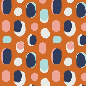 Cut Out Dots || M || Orange & Navy