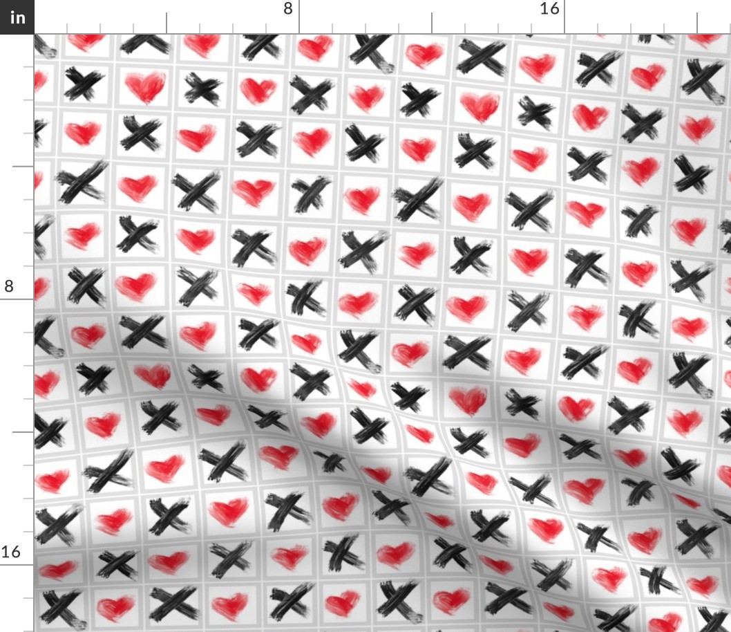 Xs and Hearts with Border
