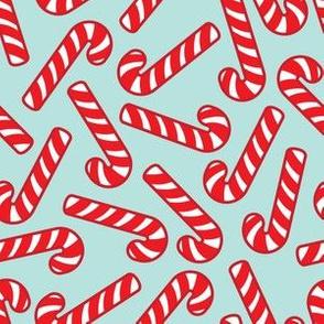 candy canes on light blue