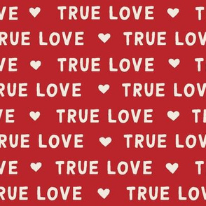 Red true love Valentines Day fabric 