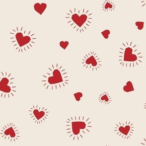 Valentines Day fabric red heart sunshine