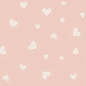 Valentines Day fabric girls pink heart sunshine