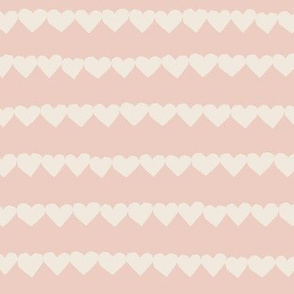 cream heart strings on pink valentines day fabric girls