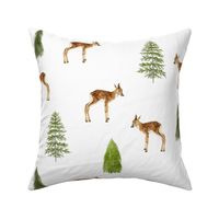 Fawn Forest - Small on White Background