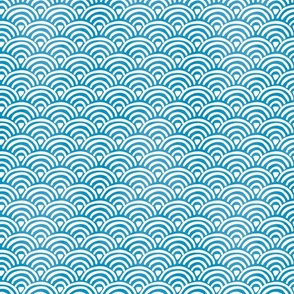 Japanese Seigaiha Wave - Classic Blue - Watercolour Wash