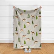 Fawn Forest - Large on Tan Background