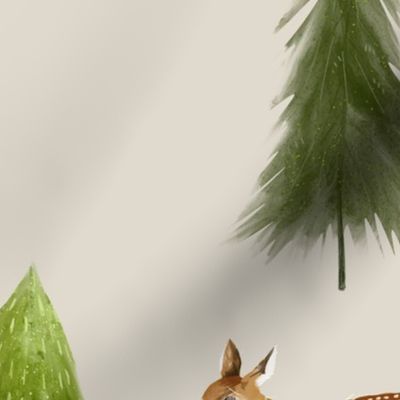 Fawn Forest - Large on Tan Background