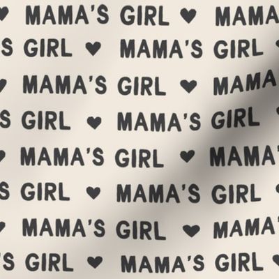 Mama's girl valentine's day fabric in charcoal