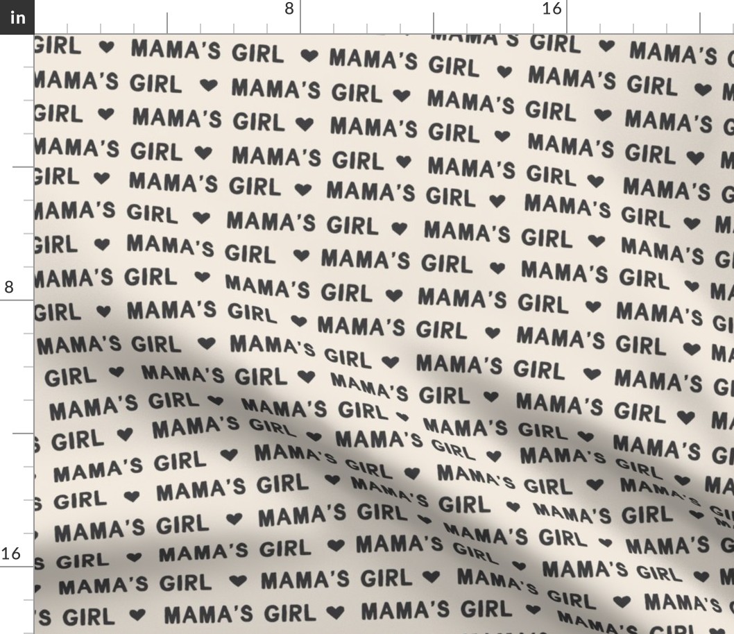 Mama's girl valentine's day fabric in charcoal