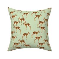 Fawn Party - Smaller Scale on Green