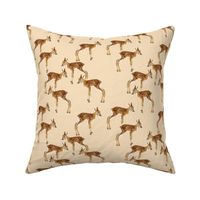 Fawn Party - Smaller Scale on Peach