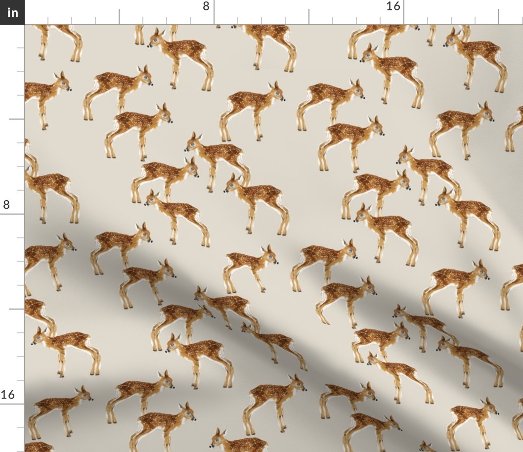 Fawn Party - Smaller Scale on Tan