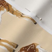 Fawn Party - Larger Scale on Peach