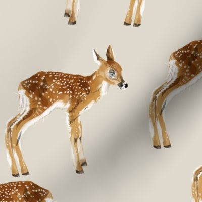 Fawn Party - Larger Scale on Tan