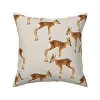 Fawn Party - Larger Scale on Tan