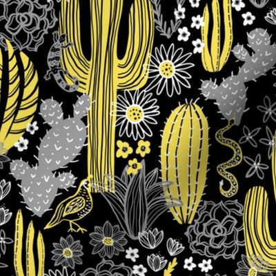 Sonoran Cactus (Yellow and Gray)