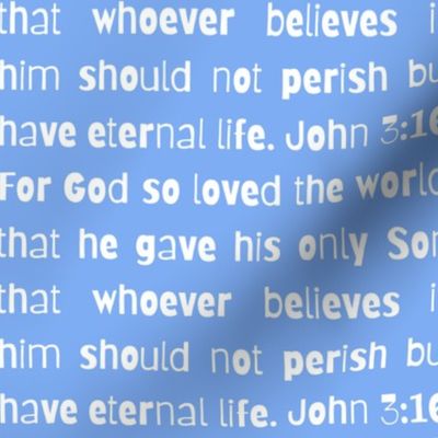 John 3:16 (white on blue)