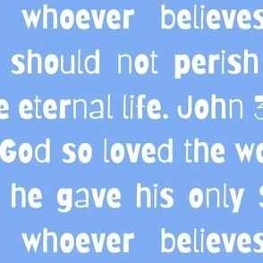 John 3:16 (white on blue)