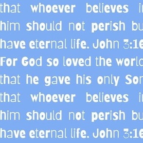 John 3:16 (white on blue)