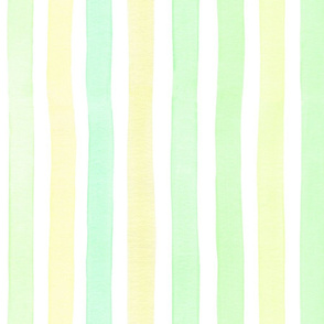 Watercolor green and yellow vertical stripes M