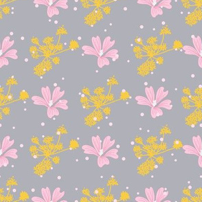 Colorful bloom on grey background