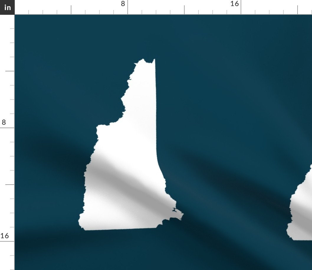New Hampshire silhouette,  14x18" blocks,  white on navy