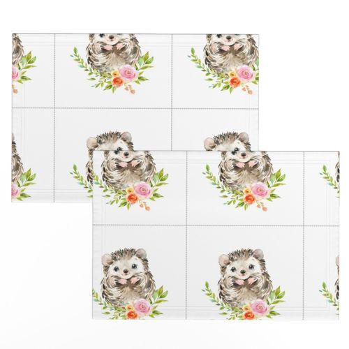 9” Hedgehog Floral Nature Trails with dotted cutting lines