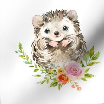 9” Hedgehog Floral Nature Trails with dotted cutting lines