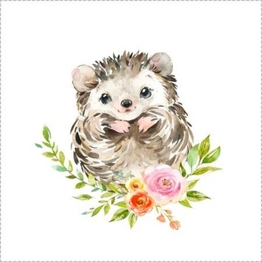 9” Hedgehog Floral Nature Trails with dotted cutting lines