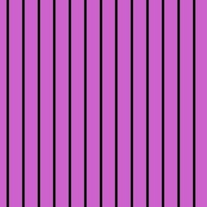Fuchsia Pin Stripe Pattern Vertical in Black