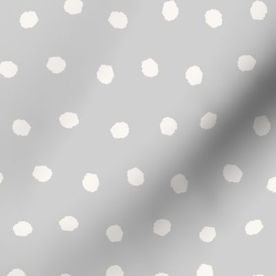 Gray and White polka dots