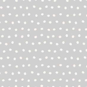 Gray and White polka dots