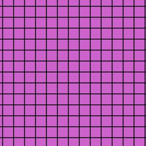 Fuchsia Grid Pattern with Black Lines