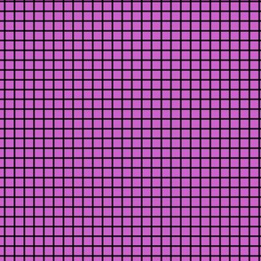 Small Fuchsia Grid Pattern with Black Lines
