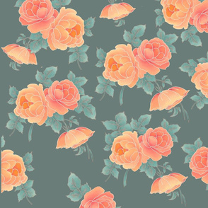 Hand draw vintage roses