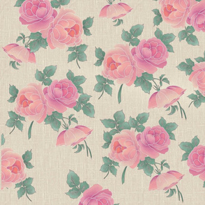 Hand draw vintage roses