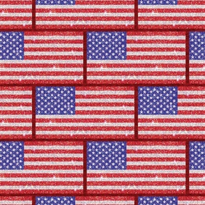 United States Of America American Flag Red Background - Large Scale