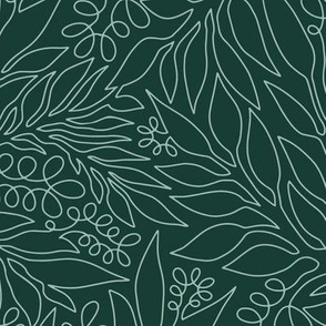 Contour Line Botanicals Forest Green