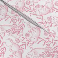 Toile cats wallpaper pink