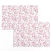 Toile cats wallpaper pink